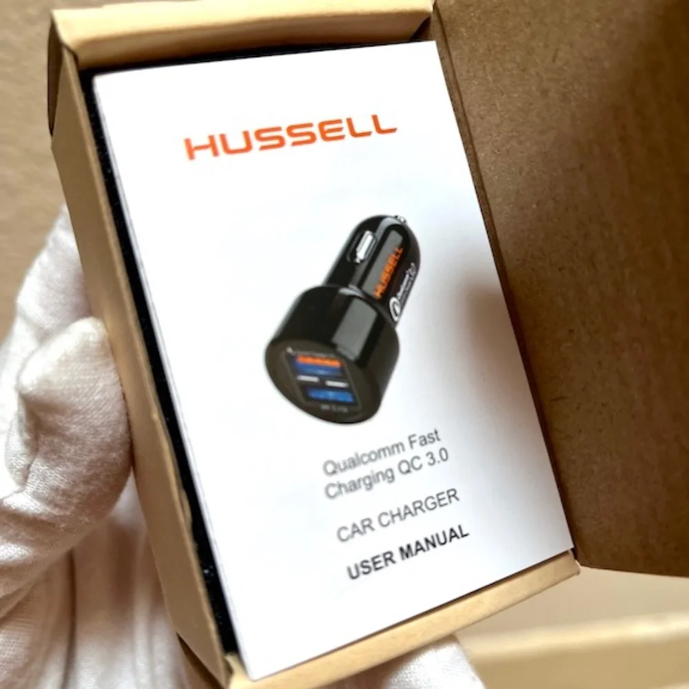 Hussell Car USB Charger Port Adaptor. NIB NWT Quick Car Charger.